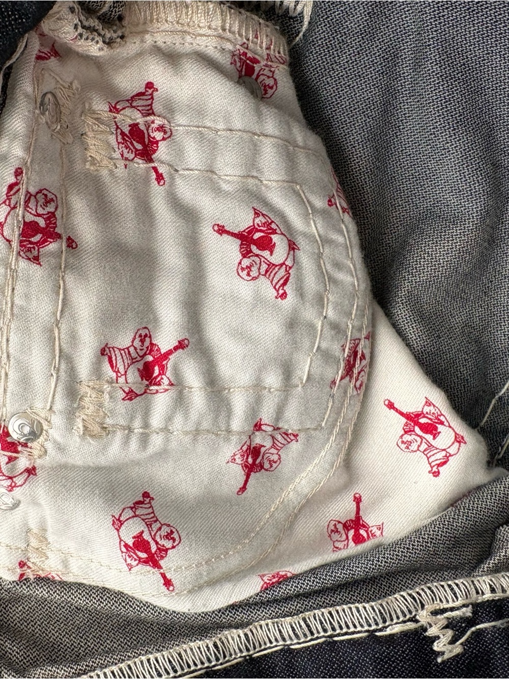 True Religion Indigo Jeans with White Contrast Stitching - Picture 5 of 5